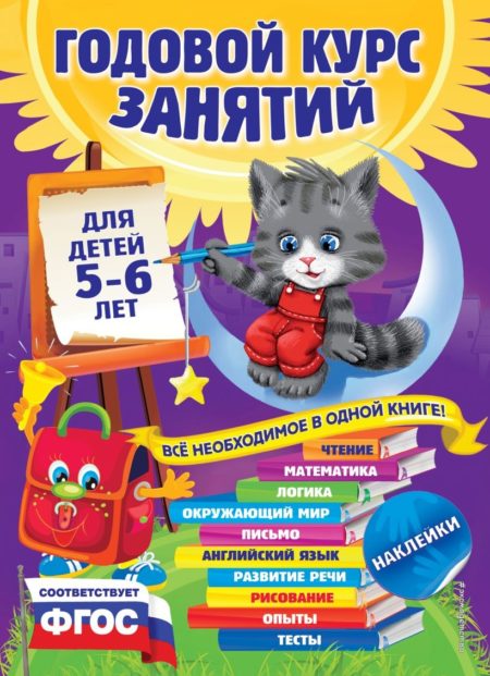 Годовой курс занятий: для детей 5-6 лет (с наклейками) В. Зарапин
